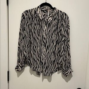 Animal Print Silky Blouse